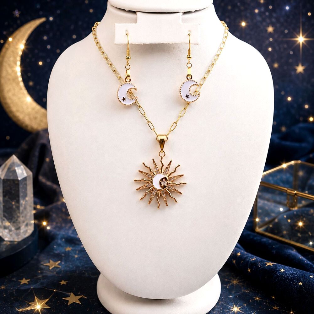 Handmade Celestial Sun & Moon  Jewelry Set